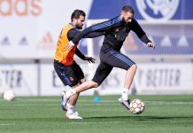 El Real Madrid entrena con toda su artillería para enfrentar al Liverpool