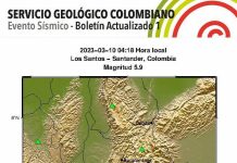 Colombia| Reportan sismo de magnitud 5,9 grados