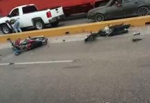 Ama de casa sufrió lesiones en choque de motos