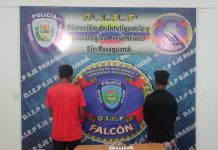 En Los Taques DIEP detiene a dos hombres por ocultamiento de arma de fuego
