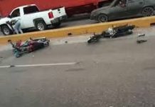 Se dieron duro en choque de motos