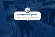 Cronograma de la gasolina del 6 al 12 de noviembre