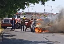 Incendio de vehículo dejó una persona con quemaduras