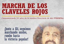 Este domingo 18 será la marcha de Los Claveles Rojos