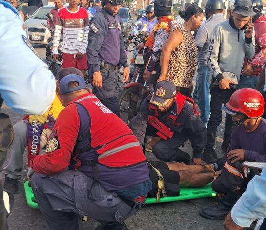 Colisión de motos dejó dos lesionados en Tucacas