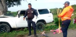 Dos muertos y cinco lesionados en accidente de tránsito en Jacura