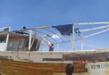 Embarcación agarró fuego en el municipio Colina