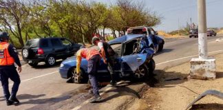 Un lesionado en colisión de vehículos en la Curva de Sabino