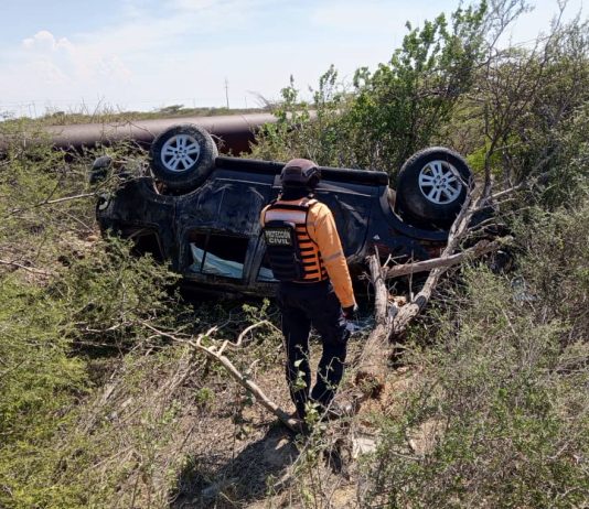 Guardia Nacional lesionado en vuelco en Punto Fijo