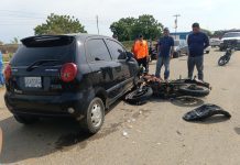 Mototaxista colisionó con camioneta en Puerto Cumarebo