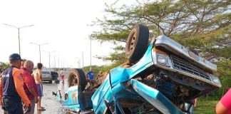 Cinco lesionados en colisión de vehículos en la Alí Primera de Punto Fijo