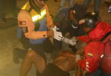 Arrollado hombre bajo los efectos del alcohol en Coro