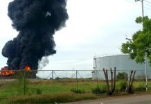 Bomberos proceden vía área al tanque Pdvsa-La Salina