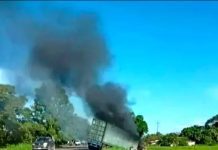 Cuatro personas carbonizadas en colisión de vehículo en Táchira