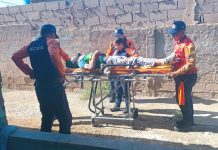 Le cayó una pared encima en Caja de Agua