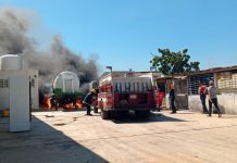 Gandola cargada de oxígeno medicinal se incendió en el Calles Sierra