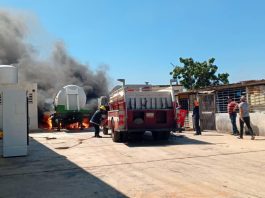 Gandola cargada de oxígeno medicinal se incendió en el Calles Sierra