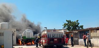 Gandola cargada de oxígeno medicinal se incendió en el Calles Sierra