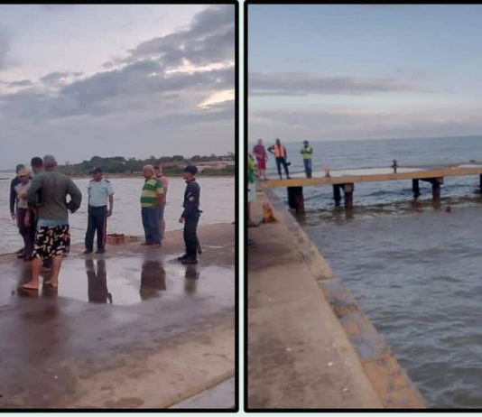 Se le fueron los frenos y cayó en el muelle de Puerto Cumarebo