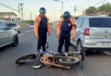 Cuatro lesionado por deslizamiento de moto se registraron el domingo en Coro