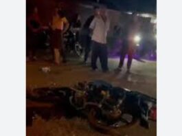 Los sorprendió un perro y dieron vueltas en la moto