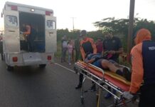 Politraumatizada docente durante deslizamiento de moto