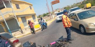 Lesionado motorizado durante accidente en Punto Fijo