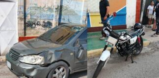Lesionado motorizado en el centro de Punto Fijo durante accidente