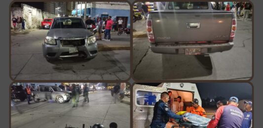 Colisión entre camioneta y moto dejó dos bomberos lesionados