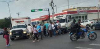 Lesionada mujer durante colisión en la Jacinto Lara la mañana de hoy miércoles