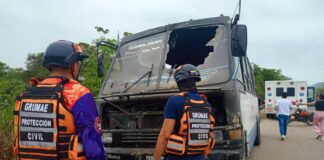 Incendio de buseta dejó seis lesionados en Chichiriviche