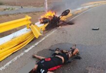 Un muerto por deslizamiento de moto en el elevado de La Vela