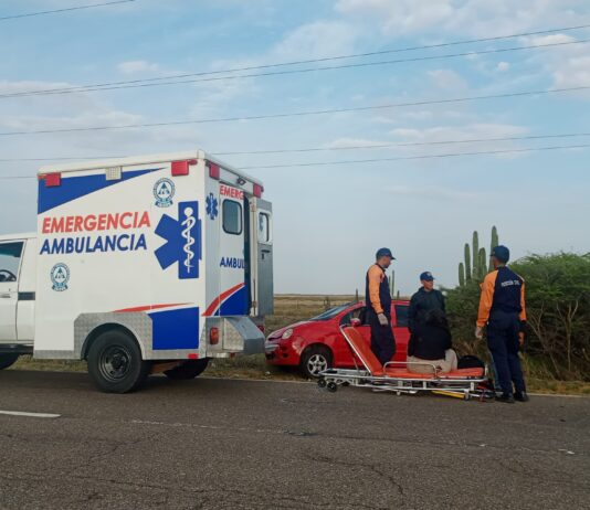 Vuelco de vehículo dejó una comerciante lesionada en la Coro-Punto Fijo