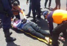 Lesionado motorizado durante colisión con una camioneta en el centro de Punto Fijo