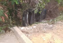 Carro Festiva cayó en la Bajada de Guaranao
