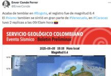 Temblor en Colombia se percibió en Venezuela