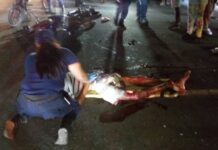 Así quedó motorizado que colisionó con camioneta