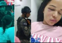 Funcionario golpeó a una mujer con un casco