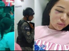 Funcionario golpeó a una mujer con un casco