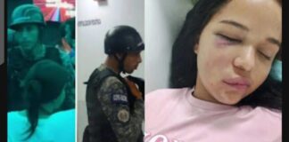 Funcionario golpeó a una mujer con un casco
