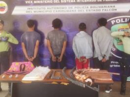 Detienen a cuatro hombres en Puerta Maraven con material estratégico y droga