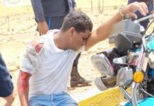 Motorizado queda lesionado al llevarse por delante un semoviente en la avenida «Chema» Saher