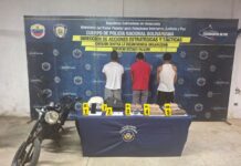 Tres detenidos por tenencia de droga en el municipio Acosta