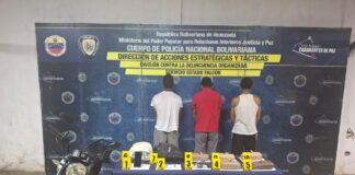 Tres detenidos por tenencia de droga en el municipio Acosta
