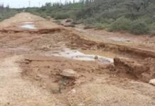 Así quedó la vialidad en caseto tras las lluvias del viernes