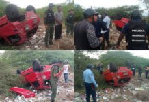 Militares trasladaban un preso y volcaron en el municipio Colina