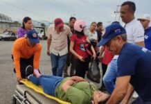 Dos lesionadas en choque entre moto y vehículo hoy 18-Sep