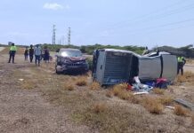 Colisión de vehículos en La Encrucijada dejó cuatro lesionados