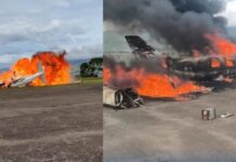 Aeronave se estrella en el aeropuerto de San Cristóbal