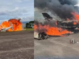 Aeronave se estrella en el aeropuerto de San Cristóbal
